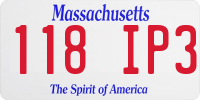 MA license plate 118IP3