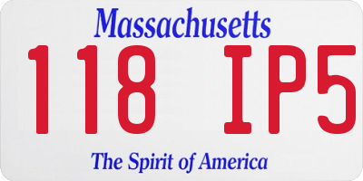 MA license plate 118IP5