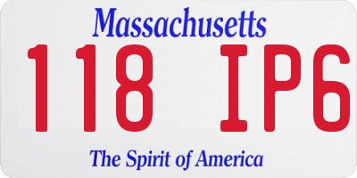 MA license plate 118IP6