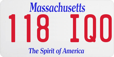 MA license plate 118IQ0