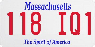 MA license plate 118IQ1