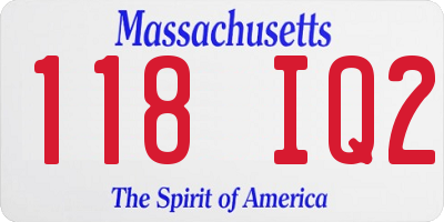 MA license plate 118IQ2