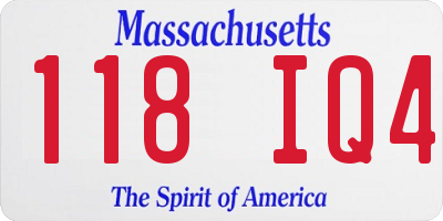 MA license plate 118IQ4