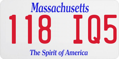 MA license plate 118IQ5