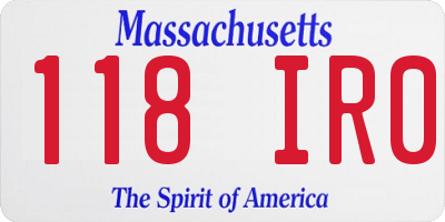 MA license plate 118IR0