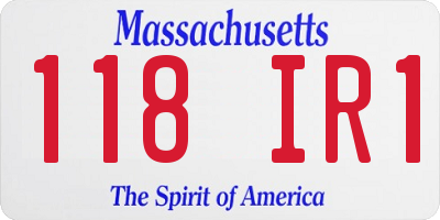 MA license plate 118IR1