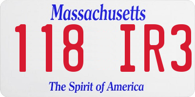 MA license plate 118IR3