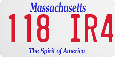 MA license plate 118IR4