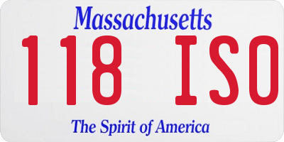 MA license plate 118IS0