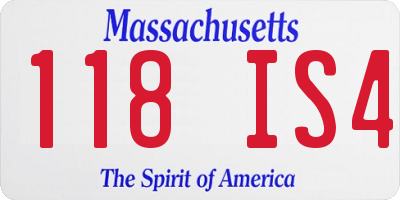 MA license plate 118IS4