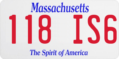 MA license plate 118IS6