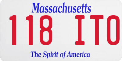 MA license plate 118IT0
