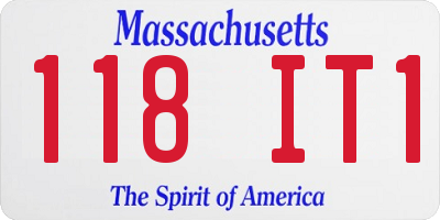 MA license plate 118IT1