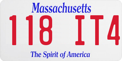 MA license plate 118IT4