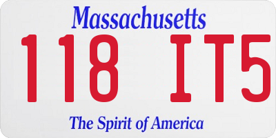 MA license plate 118IT5