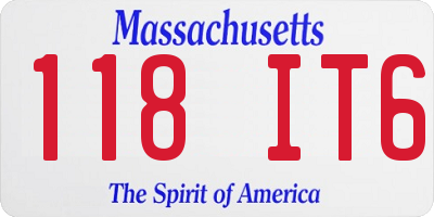 MA license plate 118IT6