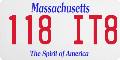 MA license plate 118IT8