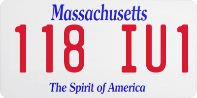 MA license plate 118IU1