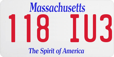 MA license plate 118IU3