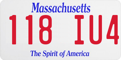 MA license plate 118IU4