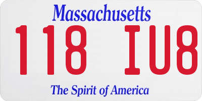 MA license plate 118IU8