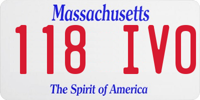 MA license plate 118IV0