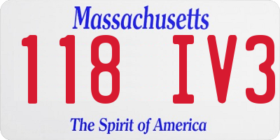 MA license plate 118IV3