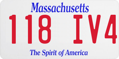 MA license plate 118IV4