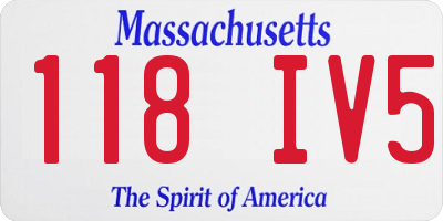 MA license plate 118IV5