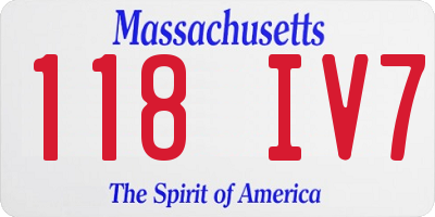MA license plate 118IV7