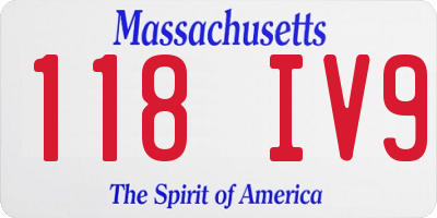 MA license plate 118IV9