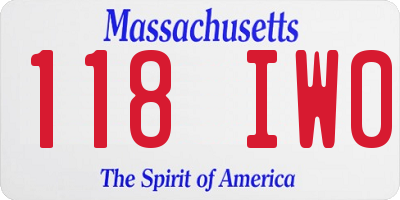 MA license plate 118IW0