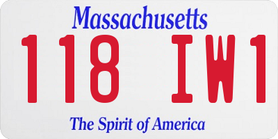 MA license plate 118IW1