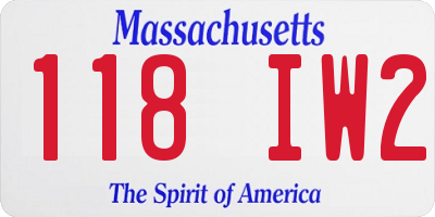 MA license plate 118IW2