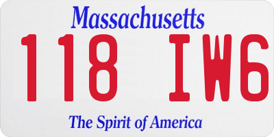 MA license plate 118IW6