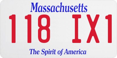 MA license plate 118IX1