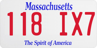 MA license plate 118IX7