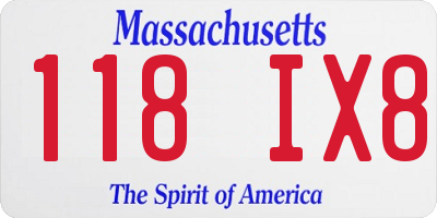 MA license plate 118IX8