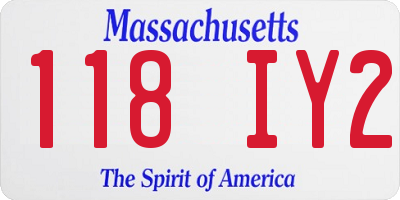MA license plate 118IY2