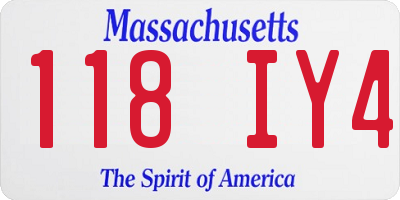 MA license plate 118IY4
