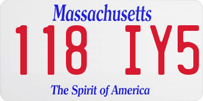 MA license plate 118IY5