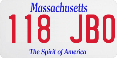 MA license plate 118JB0