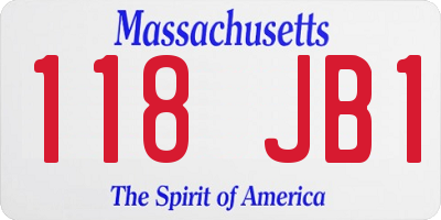 MA license plate 118JB1