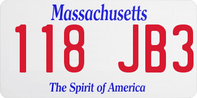 MA license plate 118JB3