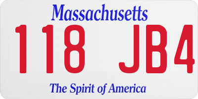 MA license plate 118JB4