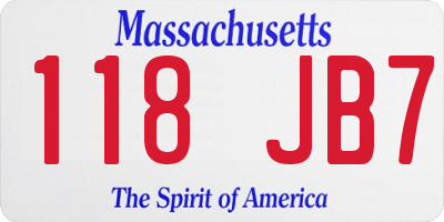 MA license plate 118JB7