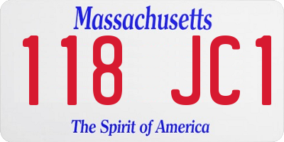 MA license plate 118JC1