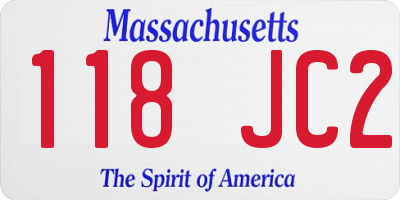 MA license plate 118JC2