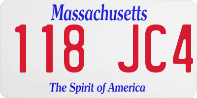 MA license plate 118JC4
