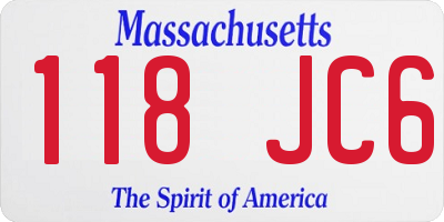 MA license plate 118JC6